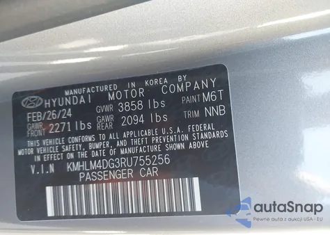 2024 Hyundai Elantra Sel из США, поврежденный, VIN KMHLM4DG3RU755256